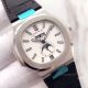 Swiss Fake Patek Philippe Nautilus Day Date Moonphase Watch SS Black Leather Wristwatch (3)_th.jpg